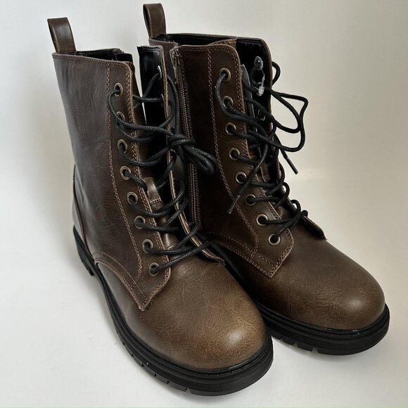 Sonoma So Reindeer Women Boots Combat Zipper Closure Brown Size 9.5 Med NWOB - Picture 1 of 9